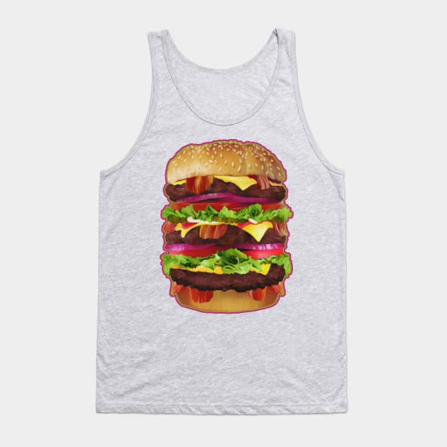 Triple Bacon Cheeseburger Deluxe Tank Top by DavesTees